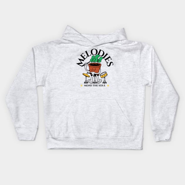 Melodies Mend the Soul Therapy Music Kids Hoodie by Distinkt